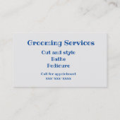 Grooming Salon Visitekaartje (Achterkant)