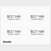 Grooms Best Man Ovale Sticker (Vel)