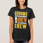 Grooms Brew Crew Cool Retro Bachelor Party T-Shirt<br><div class="desc">Grooms Brew Crew Cool Retro Bachelor Party T-Shirt Présente</div>