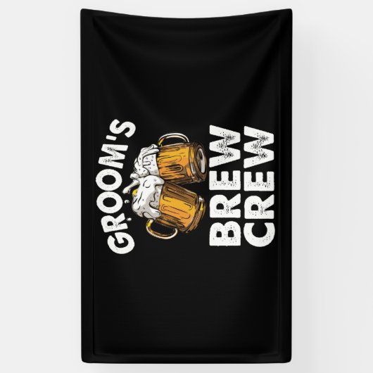 Groom's Brew Crew Funny Groomsmen Bachelor Party Spandoek (Verticaal)