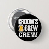 Groom's Brew Crew Groomsmen knop Ronde Button 5,7 Cm (Voorkant /achterkant)