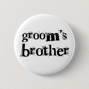 Groom's Brother Black Text Ronde Button 5,7 Cm