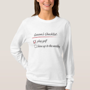 Groom's Checklist Golf Bruiloft T-shirt