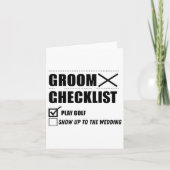 Groom's Checklist Golf Wedding - Grappig Bachelor Kaart (Voorkant)