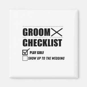 Groom's Checklist Golf Wedding - Grappig Bachelor Magneet