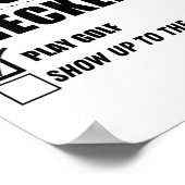 Groom's Checklist Golf Wedding - Grappig Bachelor  Poster (Hoek)