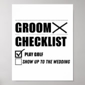 Groom's Checklist Golf Wedding - Grappig Bachelor Poster (Voorkant)