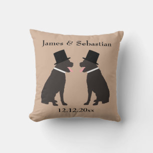 Grooms Choc labradors Personalized Gay Weddenschap Kussen