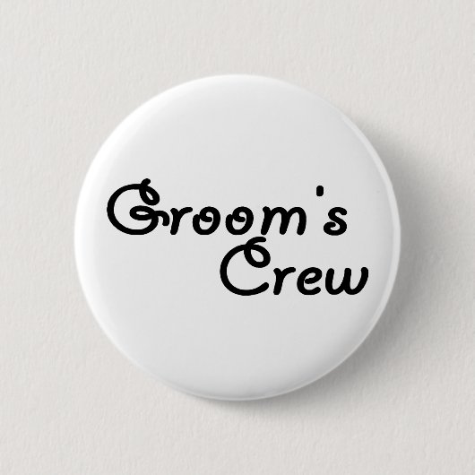 Groom's Crew (Blk) Ronde Button 5,7 Cm (Voorkant)