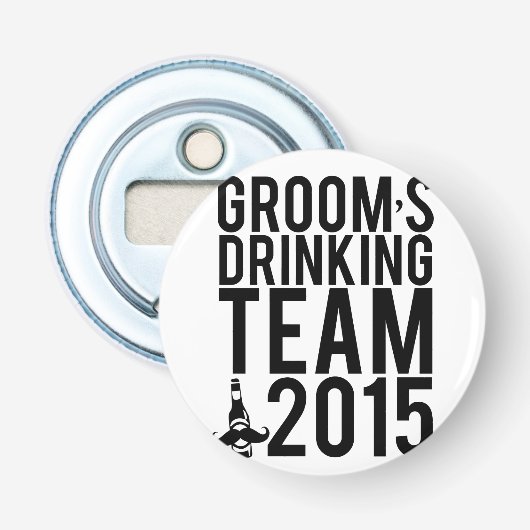 Groom's drink team 2015 button flesopener (Voorkant)