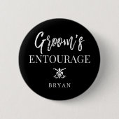 Groom's Entourage | Groomsmen Black Ronde Button 5,7 Cm (Voorkant)