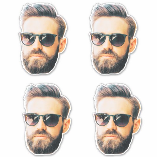 Groom's Face Funny Bachelorette Party 4 Faces Sticker (Voorkant)