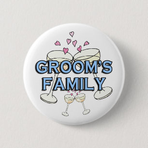 Groom's Familie Bruiloft ID Buttonnen Ronde Button 5,7 Cm