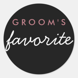 Groom's favoriete Roos voor stickerweddenschappen Ronde Sticker