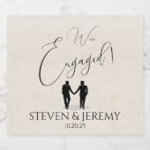 Grooms Happy Verloving Sparkling Wijnetiket (Enkel label)