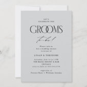 Grooms Moderne Typografie Trouwdouche Kaart (Voorkant)