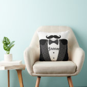 Groom's Mustache Tuxedo Black Stropdas Pillow Kussen (Stoel)