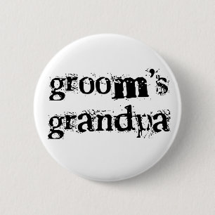 Groom's opa zwarte tekst ronde button 5,7 cm