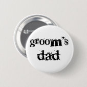 Groom's papa Black Text Ronde Button 5,7 Cm (Voorkant /achterkant)