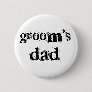 Groom's papa Black Text Ronde Button 5,7 Cm