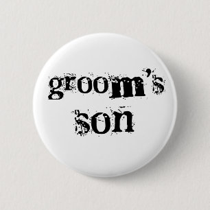 Groom's Son Black Text Ronde Button 5,7 Cm