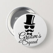 Groom's squad ronde button 7,6 cm (Voorkant /achterkant)