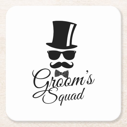 Groom's squad vierkante kartonnen onderzetter (Voorkant)