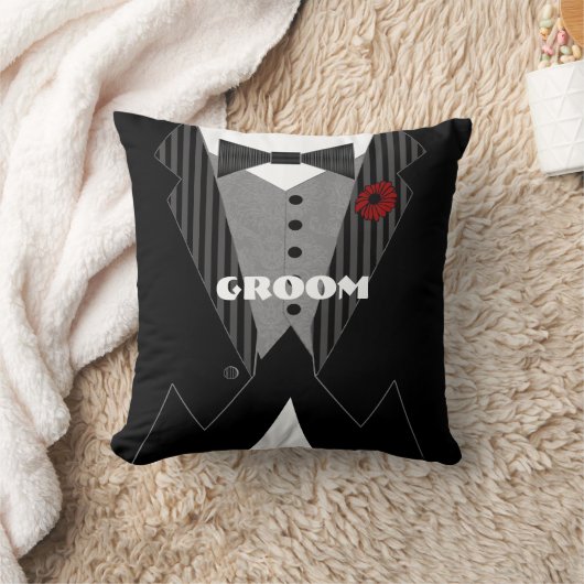 Grooms Tuxedo Pillow-Choose Vloerkleur Kussen (Deken)
