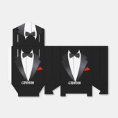 Groom's Tuxedo Shirt Bedankdoosjes (Uitgevouwen)