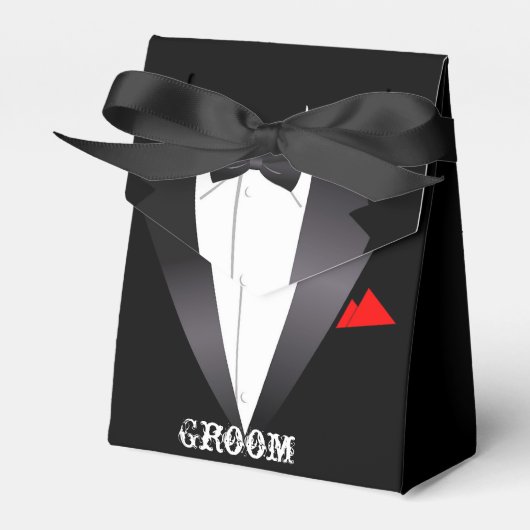 Groom's Tuxedo Shirt Bedankdoosjes (Voorkant Zijde)