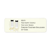 Grooms Tuxedo Wedding RSVP Retourner les étiquette (Devant)