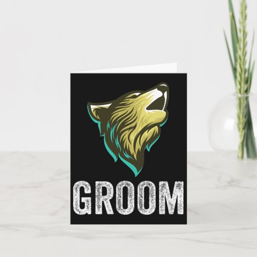 Grooms Wolf Bachelor Wedding Groomsmen Team Kaart (Voorkant)