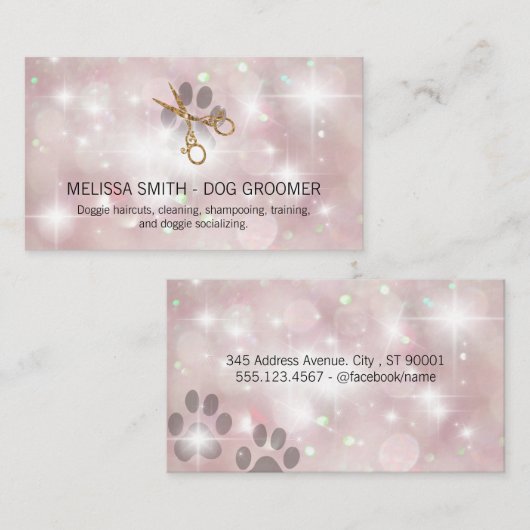 Groomschaar | Roze Bokeh | Sparkle Glow Visitekaartje (Voorkant / Achterkant)