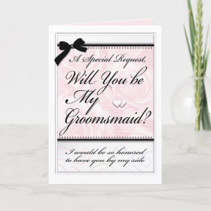 Groomsmaid Wedding Party Mooie Rozen harten Kaart