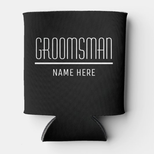 Groomsman Aangepaste naam en datum Blikjeskoeler (Voorkant)