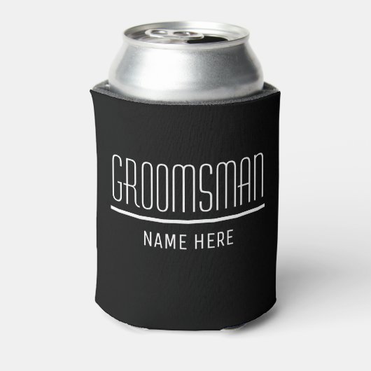 Groomsman Aangepaste naam en datum Blikjeskoeler (Blikje Achterkant)