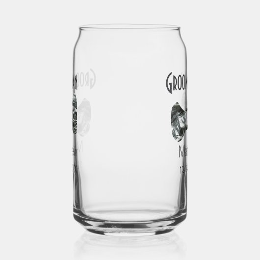 Groomsman ajouter nom date année col gris arc text (Gauche)