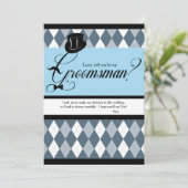 Groomsman Argyle Request Kaart (Staand voorkant)