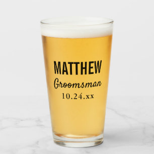 Groomsman Bachelor Party Wedding Favor Beer Pint Glas