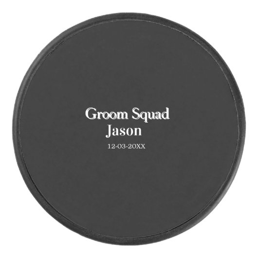 Groomsman Bachelorette Party Voeg naam toe Modern Hockey Puck (Voorkant)