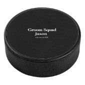 Groomsman Bachelorette Party Voeg naam toe Modern Hockey Puck (3/4)
