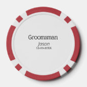 Groomsman Bachelorette Party Voeg naam toe Modern  Poker Chips (Achterkant)