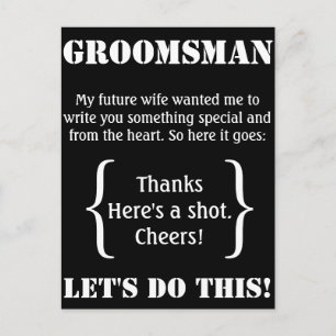 Groomsman bedankt briefkaart