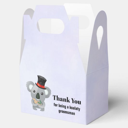 Groomsman bedankt Koala Pun Bedankdoosjes (Geopend)