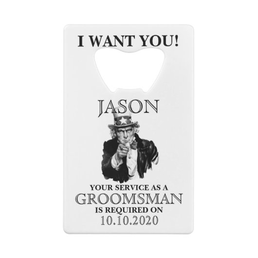Groomsman Best Man Proposition Oncle Sam Je VEUX V (Dos)
