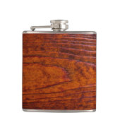 Groomsman Beste Man Trouwfeest Woodgrain Heupfles (Voorkant)