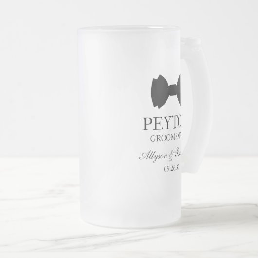 Groomsman Black Bow Stropdas Matglas Bierpul (Voorkant rechts)