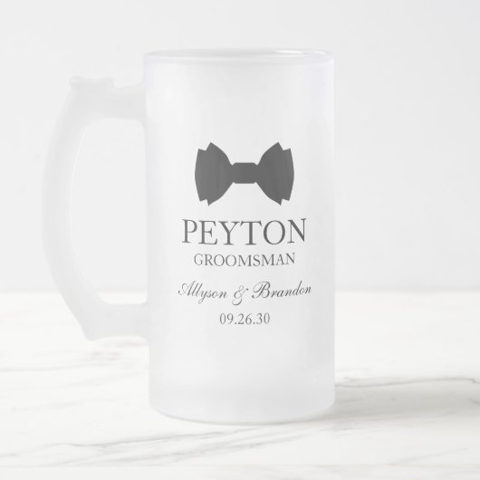 Groomsman Black Bow Stropdas Matglas Bierpul (Links)