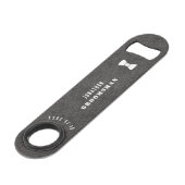 Groomsman Black Leather Bow Stropdas Bar Key Speed Flessenopener (Achterkant Gekanteld)