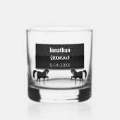 Groomsman Black Metallic Personalized Whisky Glas (Voorkant)